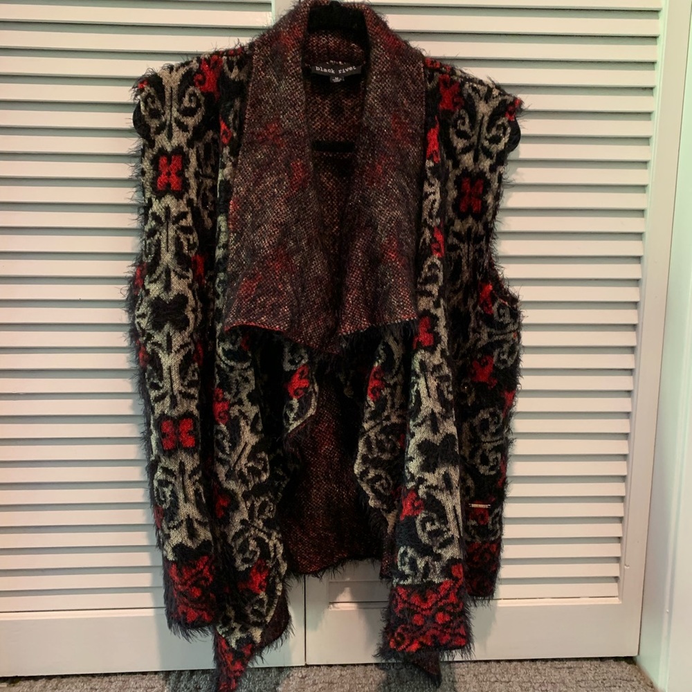 Festive Black Rivet Sweater Vest M